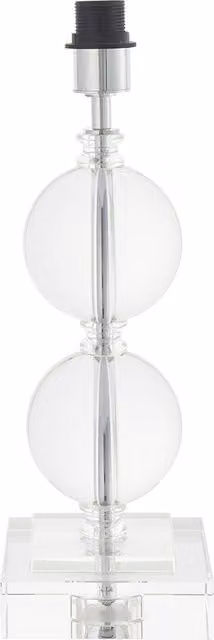 Perch & Parrow Janu Double Bubble Table Lamp in Transparent Glass and Chrome