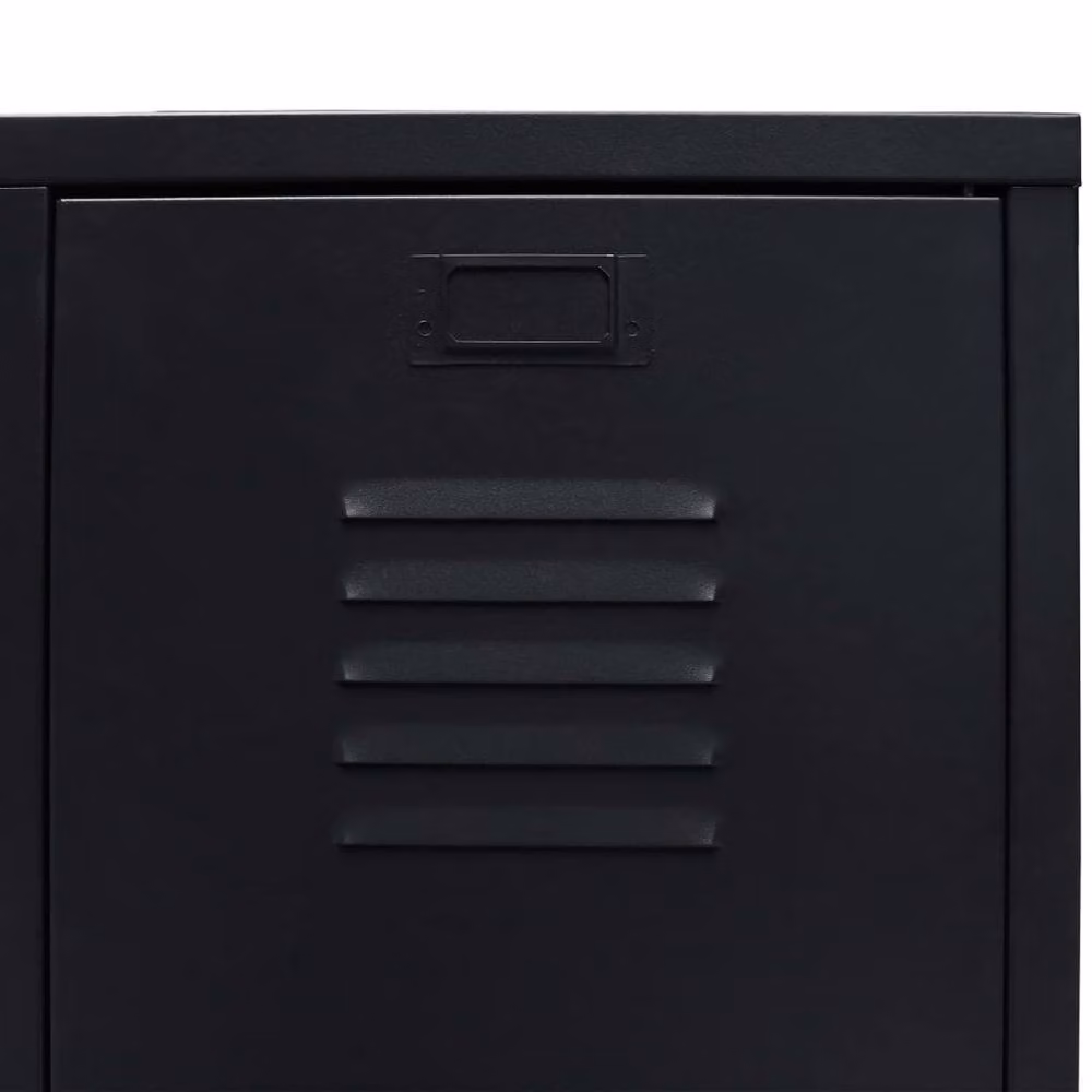 Berkfield Home Industrial Style Metal Wardrobe in Black, W/D/H: 67 x 35 x 107 cm – 3