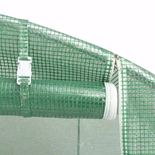 vidaXL Greenhouse with Green Steel Frame and Plastic Cover, W: 20 m, D: 6 m, H: 2.85 m – 3