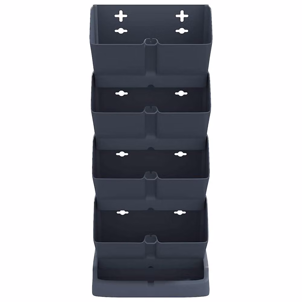 Berkfield Home Vertical Garden Plant Set of 4 Anthracite Polypropylene Hanging Planters in Black – 3