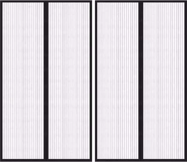 Berkfield Home Insect Door Curtains with Magnetic Blocks, Black, W/H: 80 x 200 cm