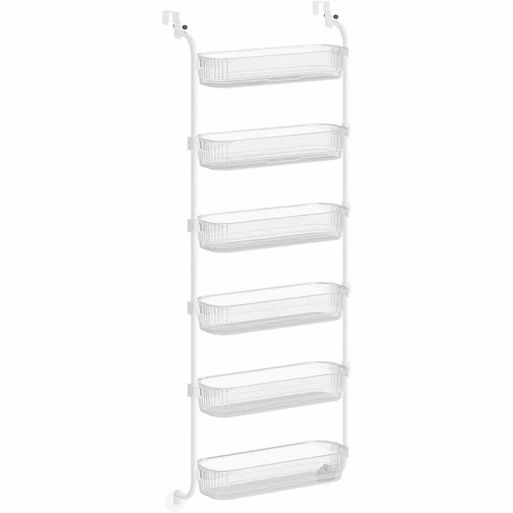 The Bazaarist Over Door Pantry Organiser with 6 Adjustable Transparent Baskets in Clear – 2