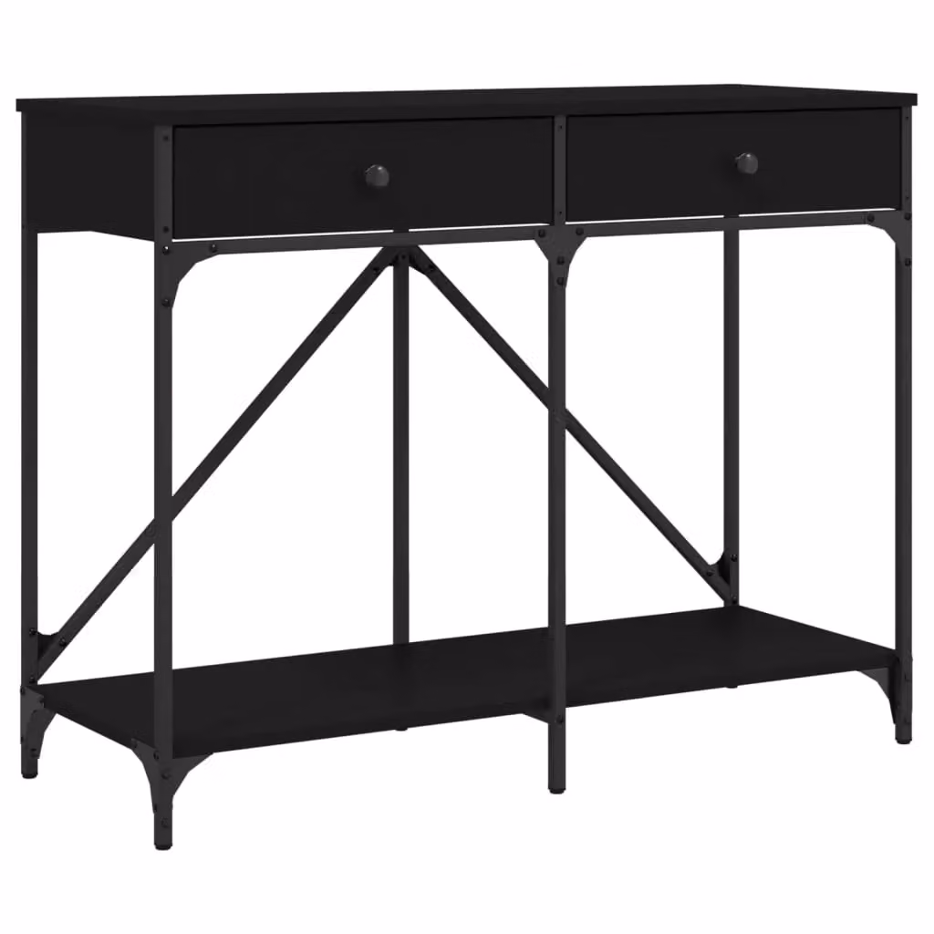Berkfield Home Black Console Table in Engineered Wood, W: 100 cm, D: 39 cm, H: 78.5 cm – 2