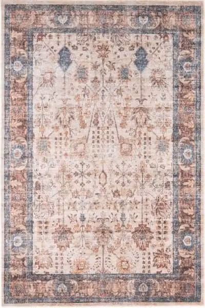 Kukoon Large Rectangular Area Rug for Living Room and Bedroom, Washable, Non-Slip and Stain Resistant, Vintage Style, Beige/Sand/Multicolour, W: 60 cm, L: 240 cm – 1