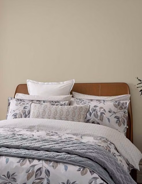 Bedeck of Belfast Albany/Danza 2 Pack Pure Cotton Pillowcases, Light Grey