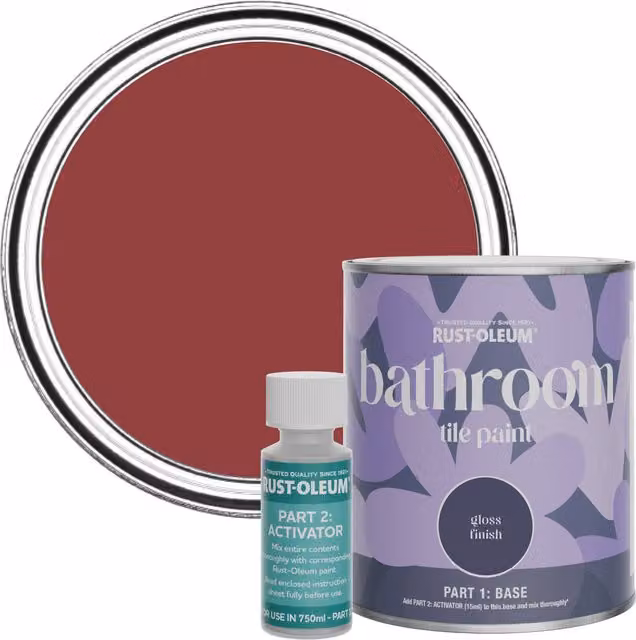 Rust-Oleum Bathroom Tile Paint in Gloss Finish, Empire Red, 0.75 l