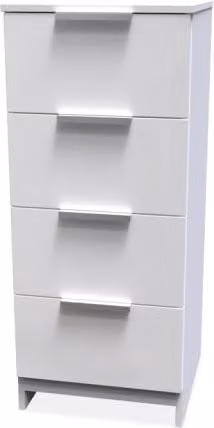 Welcome Furniture Plymouth 4 Drawer Tall Narrow Chest of Drawers in White
