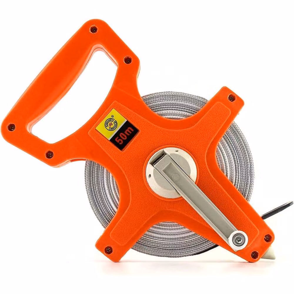 FLAVORA Orange Fiberglass Tape Measure, 50 m – 3