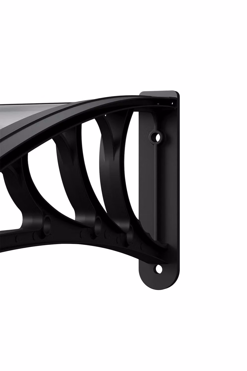 Living and Home Outdoor Door Canopy Window Awning with Drainage Channel in Dark Grey, W: 100 cm, H: 28 cm, D: 28 cm – 5