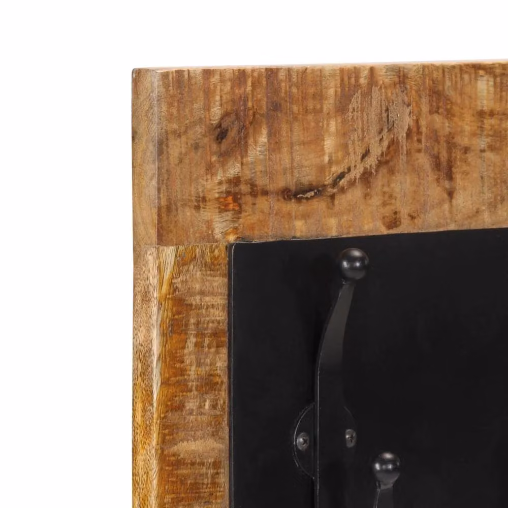 Berkfield Home Wall-mounted Mango Wood Coat Rack with 6 Metal Hooks in Brown and Multicolour – 3