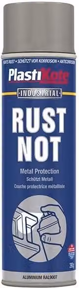 Plastikote Rust Not Matt Aluminium Spray Paint, 500 ml