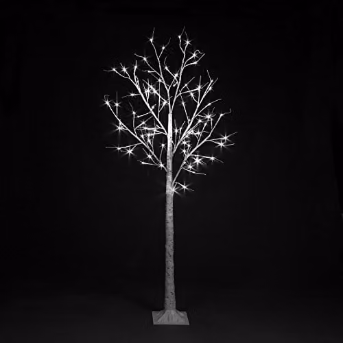 Snowtime 1.8m Birch Tree with 80 Cool White LEDs