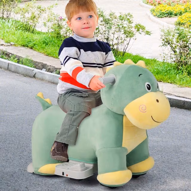 Costway Electric Animal Ride On Toy in Green