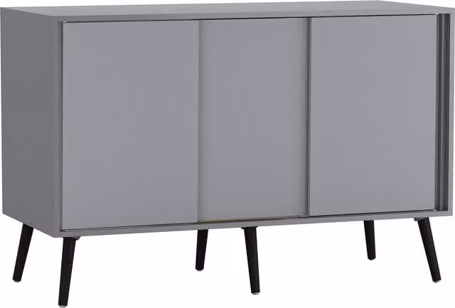URBNLIVING Mix And Match Modern Sliding Sideboard in Grey Wood