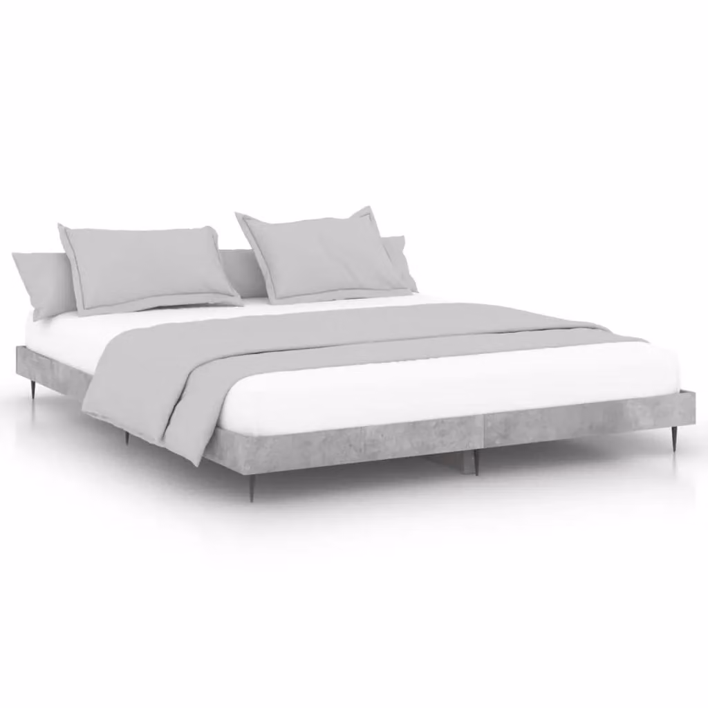 Berkfield Home Small Double Bed Frame in Concrete Grey, W/D/H: 120 x 200 cm – 2