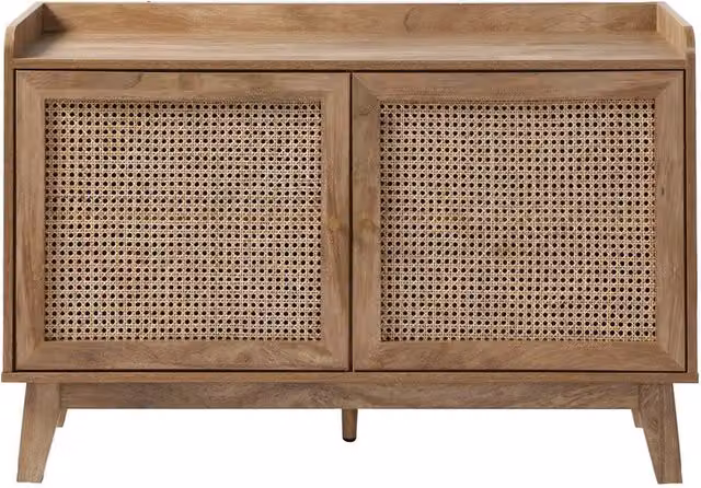 CALICOSY PALMO 2-Door Rattan Cane Buffet in Light Brown, Width: 110 cm