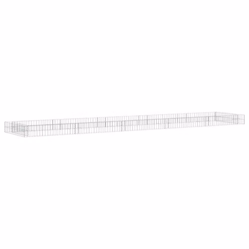Berkfield Home Durable Galvanised Steel Stone Gabion Raised Bed, Silver, W: 500 cm, D: 100 cm, H: 20 cm – 2