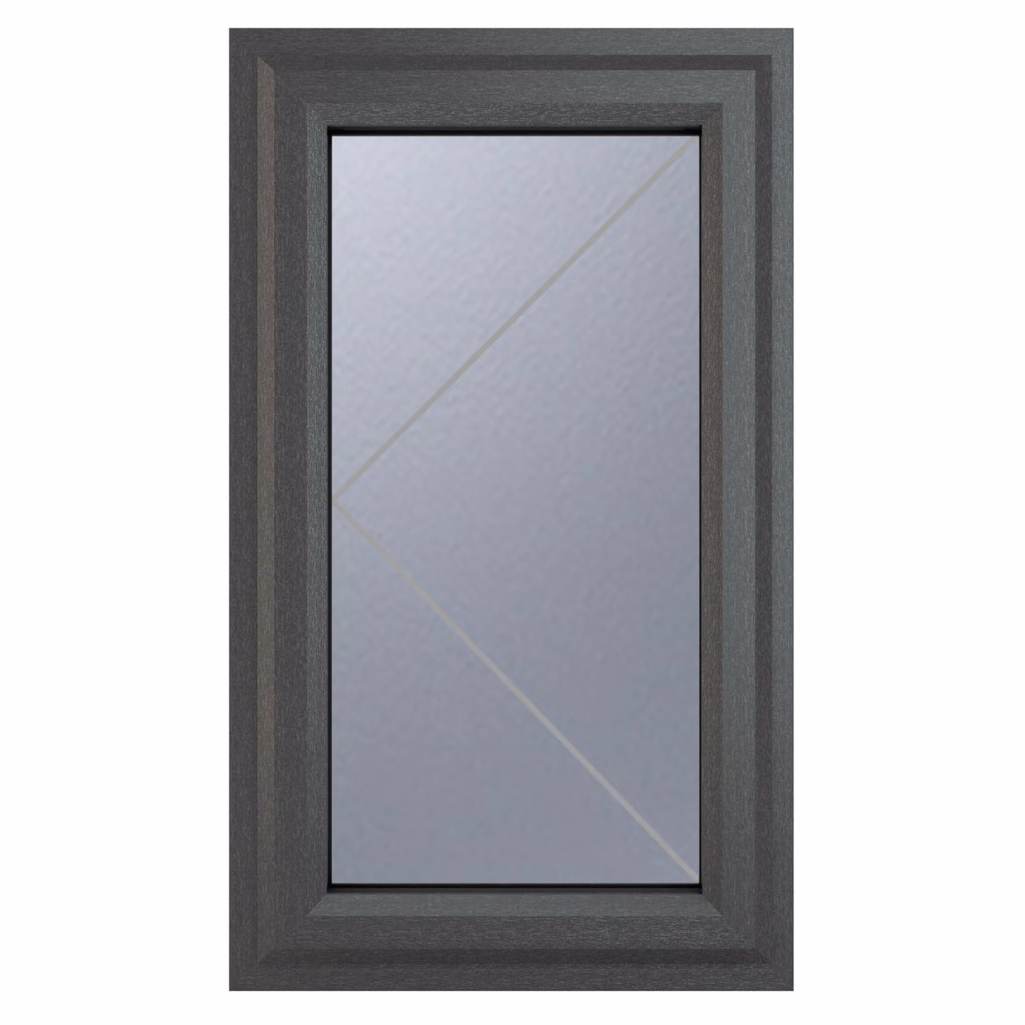Crystal Direct Left Hand Side Hung Window with Obscure Glass in Dark Grey, W: 61.0 cm, H: 96.5 cm – 2