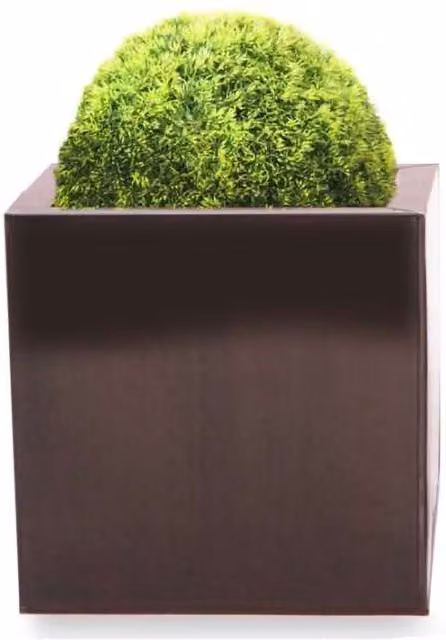 Primrose Dark Bronze Galvanised Steel Cube Planter Tub, Brown