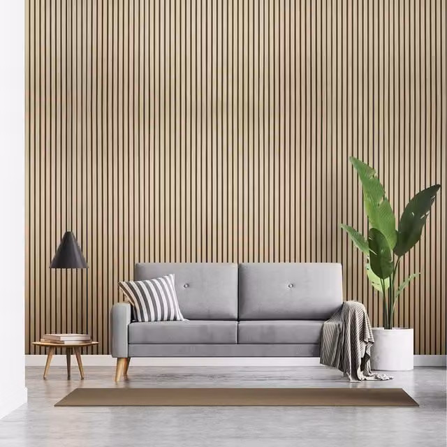 Fuse Acoustic Wooden Wall Panel in Brown, W: 60.0 cm, H: 240.0 cm