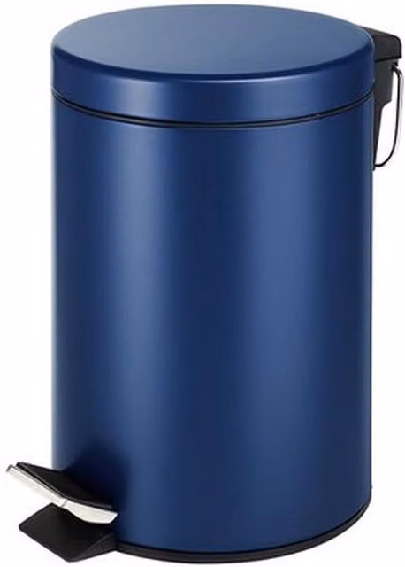 NESTLUNE 3L Stainless Steel Pedal Bin with Matt Finish in Blue