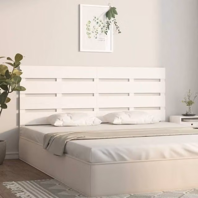 Berkfield Home White Solid Wood Pine Headboard, W: 160 cm, D: 3 cm, H: 80 cm – 1