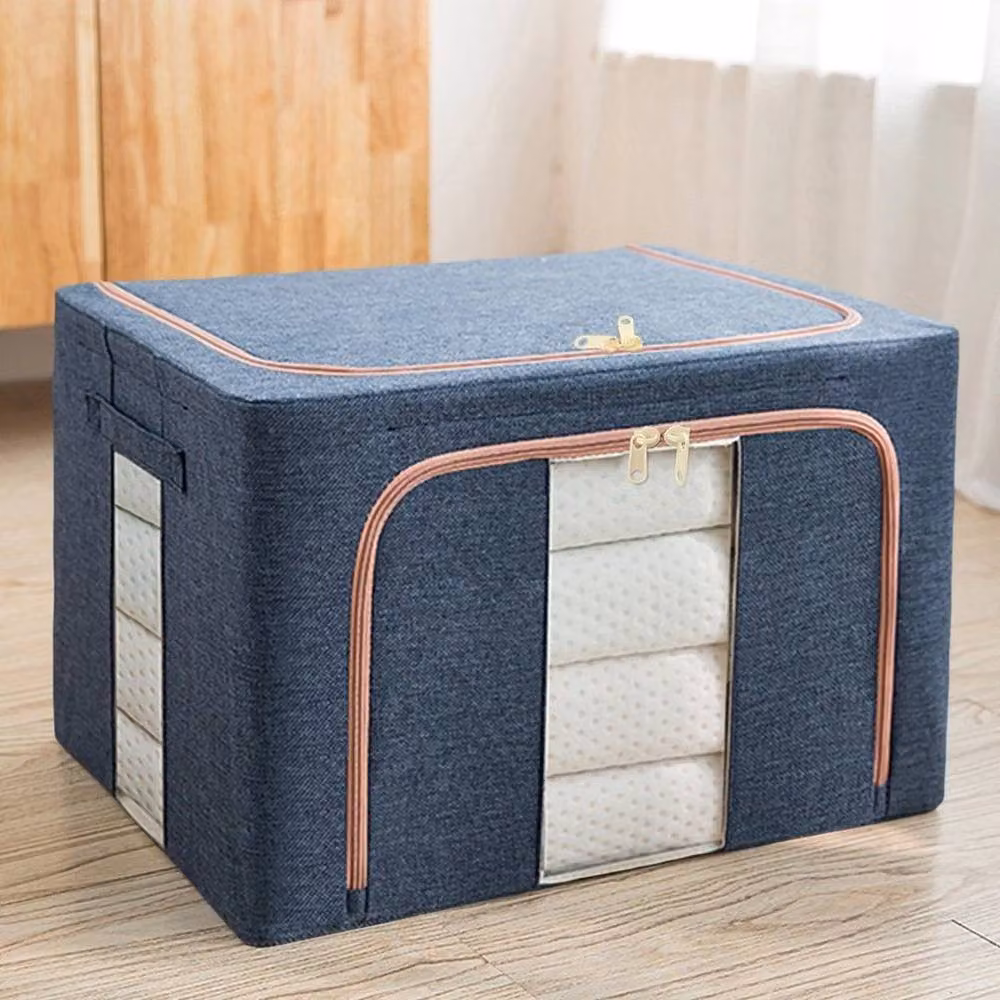 SPETLEK 3-Piece Set of Large Foldable Storage Boxes in Dark Blue – 2