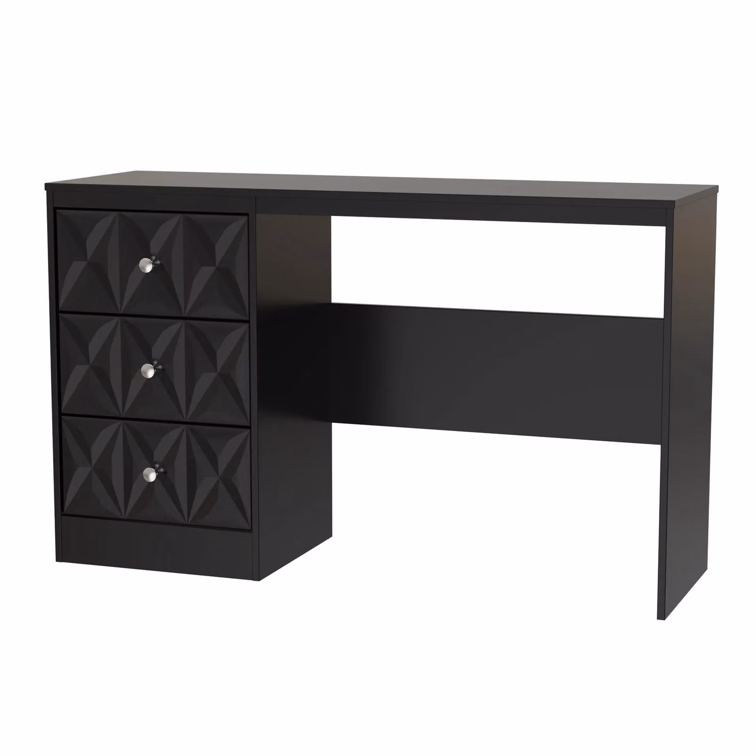 Ready Assembled 2 U Memphis 3 Drawer Desk in True Black – 2