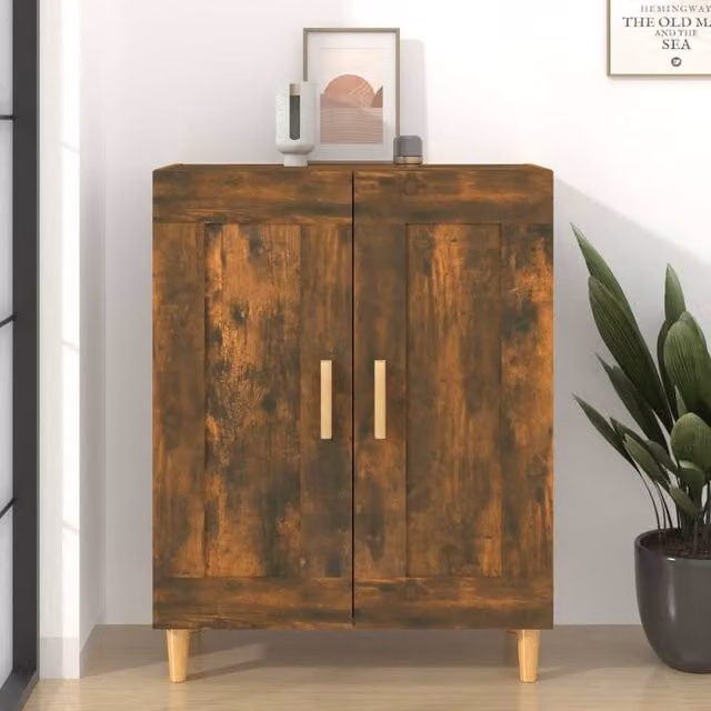 Berkfield Home Smoked Oak Sideboard in Brown, W/D/H: 69.5 x 34 x 90 cm – 1
