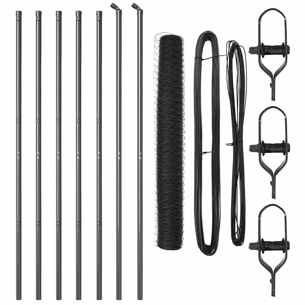 Berkfield Home Hexagon Steel Fence, Grey, W: 140 cm, L: 10 m – 3