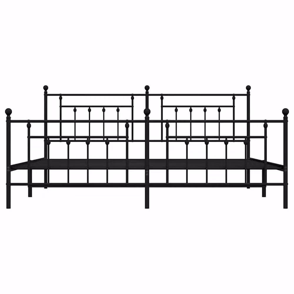 Berkfield Home Metal Bed Frame with Headboard and Footboard in Black W/D/H: 193 x 203 cm – 3