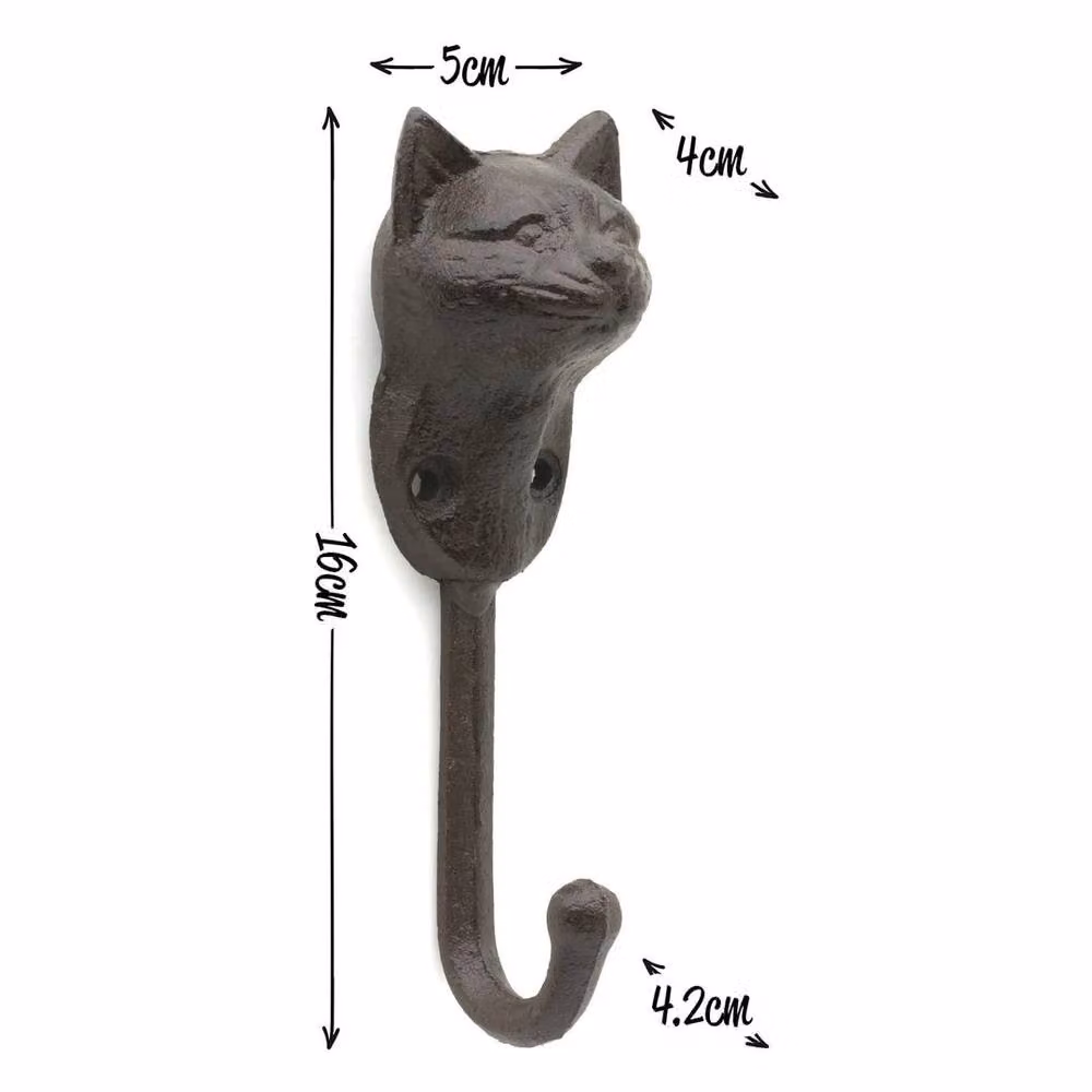 PAWNORA Black Metal Wall Mounted Single Coat Hooks – 2