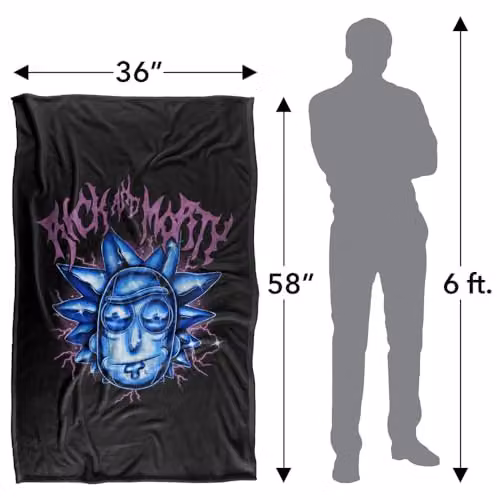 LOGOVISION Rick and Morty Rick Sanchez Super Soft Fleece Throw Blanket, Multicolour, W/D/H: 91 x 147 cm – 4