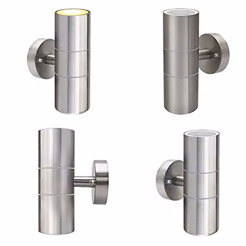 CGC Lighting Alesha Stainless Steel Outdoor Up and Down LED Wall Light in Silver – 4