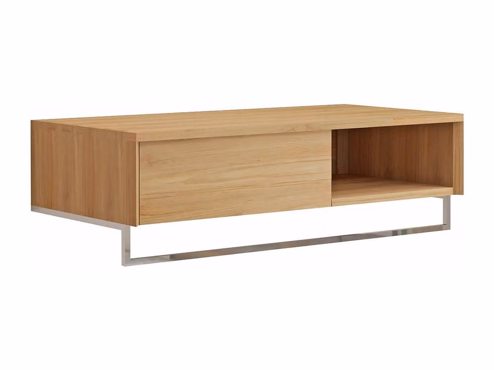 Vente-unique Kupang Suspended Teak Vanity Unit with Towel Rail in Light Oak Brown, Width: 105 cm – 2