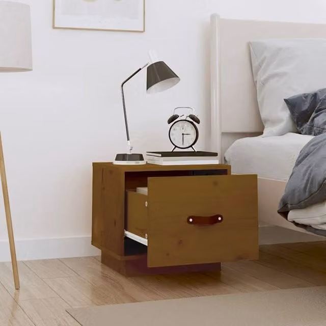 Berkfield Home Beautiful Bedside Cabinets, 2 Piece, Honey Brown, W/D/H: 40 x 34 x 35 cm – 1