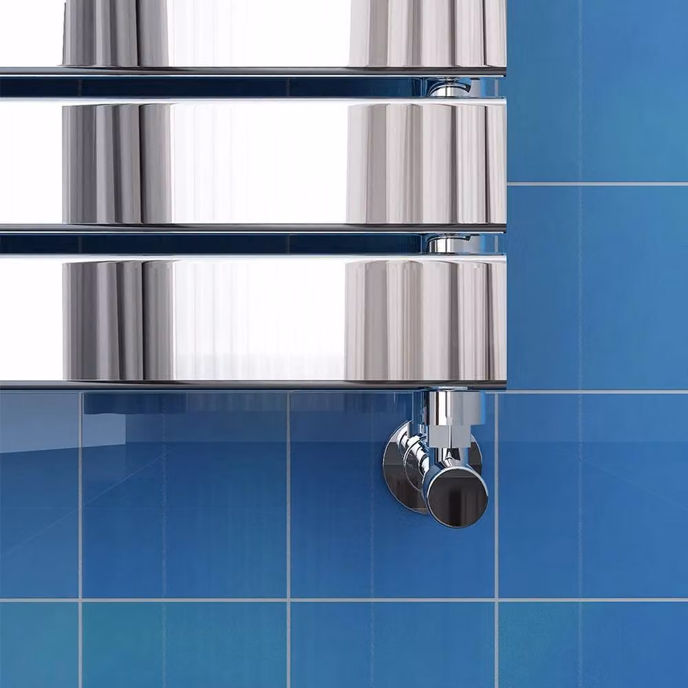 ERGOVEXA Silver Chrome Designer Flat Panel Bathroom Towel Rail Radiator H 80.0 cm x W 40.0 cm x D 1.47 cm – 3