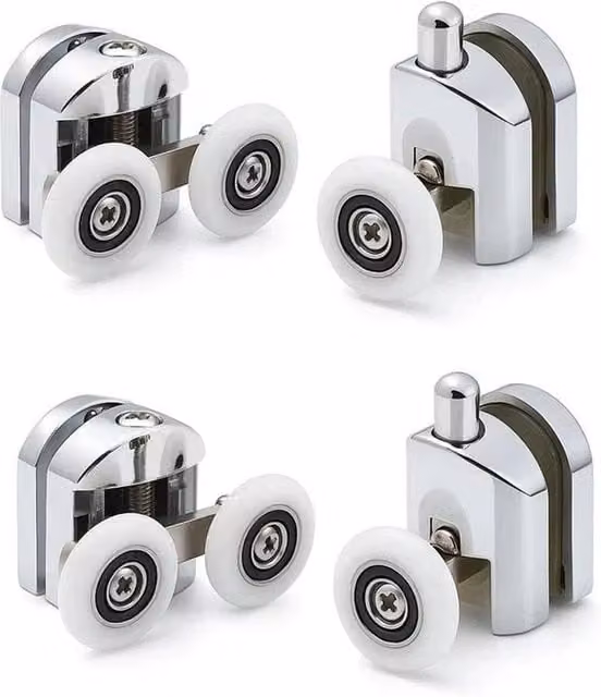SPETLEK Pack of 4 Silver Shower Screen Door Roller Runners and Wheels – 1