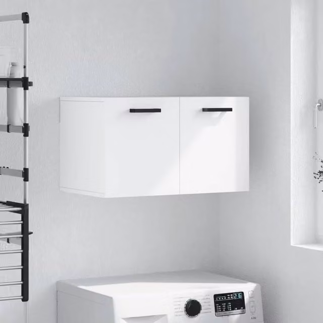 Berkfield Home White Wall Mounted Cabinet with Hinged Doors, W/D/H: 60 x 35 x 35 cm – 1