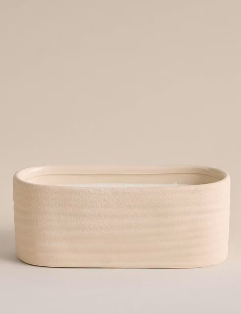 Teraire Ember Ceramic 3 Wick Candle in Beige