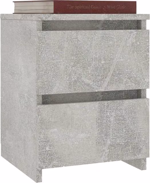 Berkfield Home Elegant Bedside Cabinets, 2 Piece, Concrete Grey, W/D/H: 30 x 30 x 40 cm