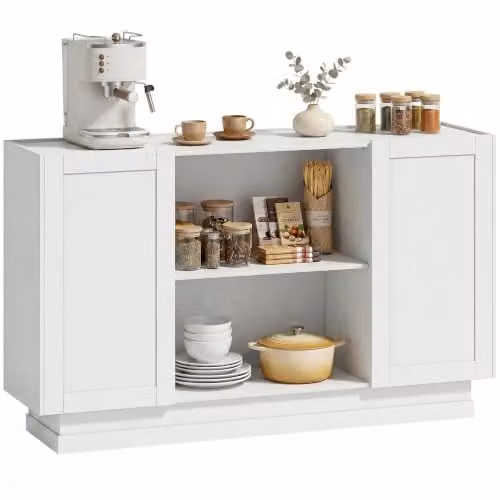 HOMCOM Modern White Sideboard Buffet Cabinet – 1