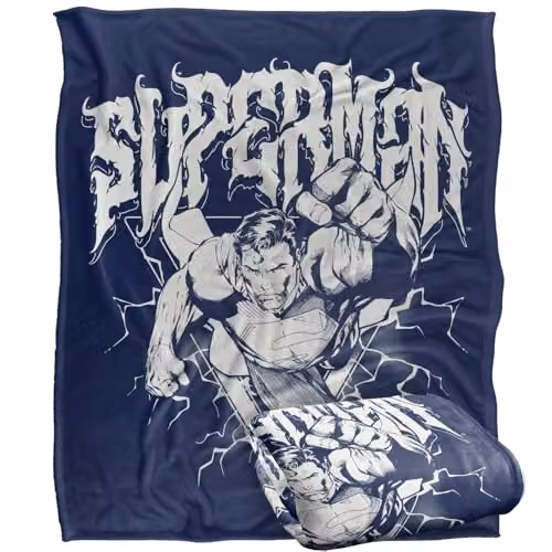 Warner Bros. Superman Flying Band Super Soft Fleece Throw Blanket, Multicolour, W: 127 cm x L: 152.4 cm – 1