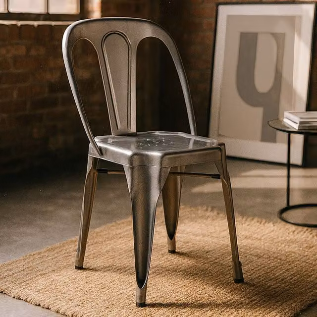 Orsina Grey Metal Industrial Chair – 2
