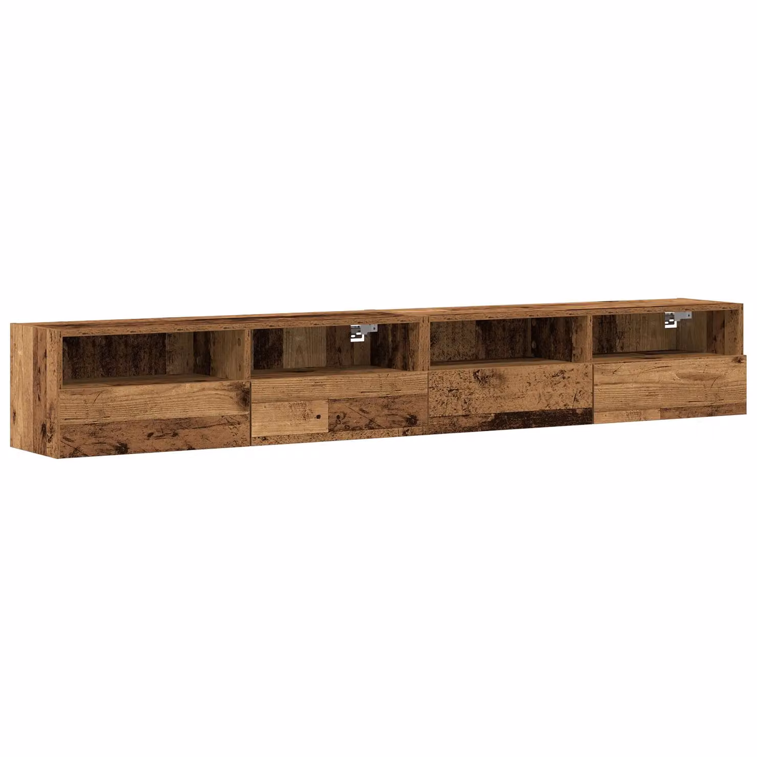 Berkfield Home Set of 2 Modern Wall Mounted TV Cabinets in Brown, W/D/H: 100 x 30 x 30 cm – 2