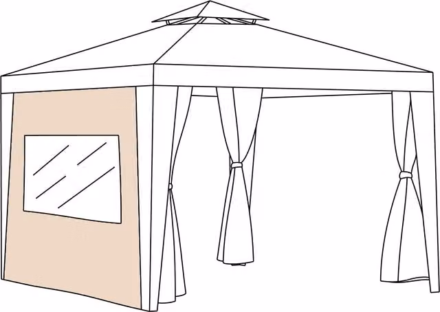 Gardenista Replacement Garden Gazebo Side Panel with Window in Beige Polyester