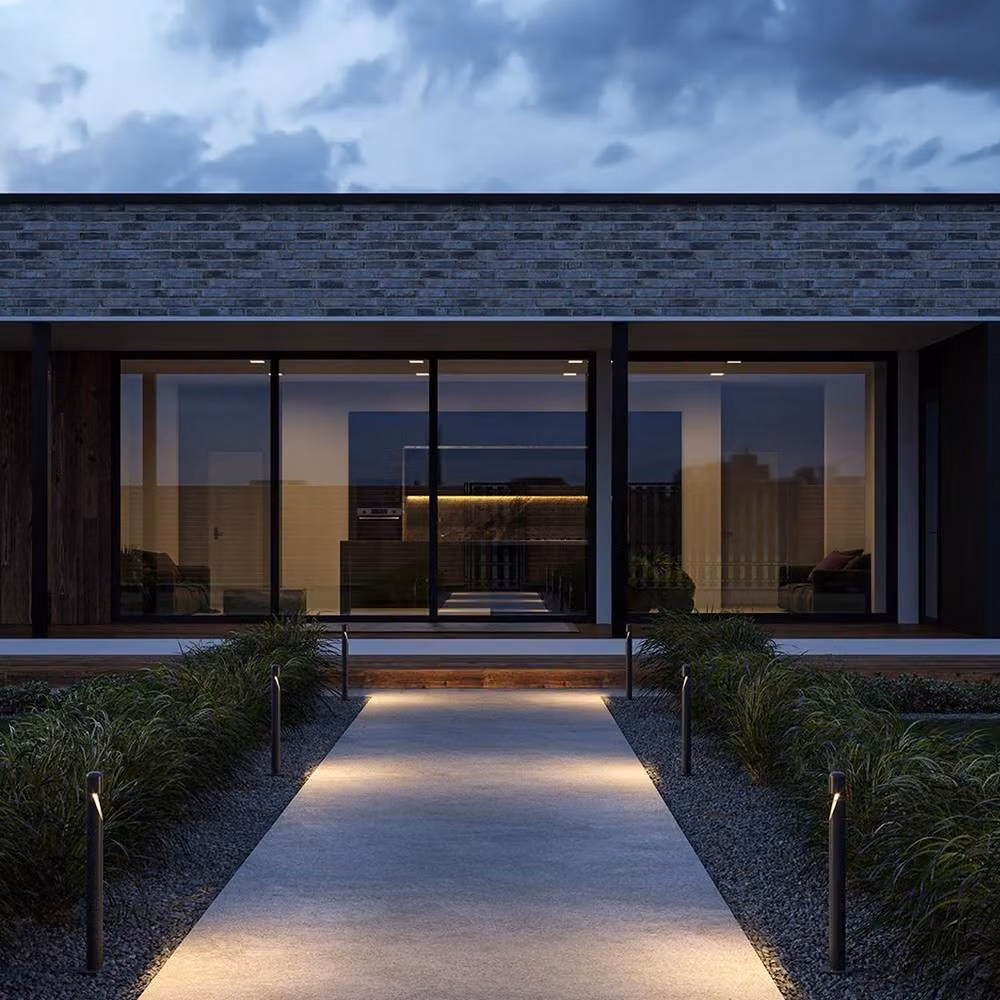 Maytoni Hagen LED Outdoor Bollard Light in Grey with 3000K Warm White Light and IP65 Rating – 2