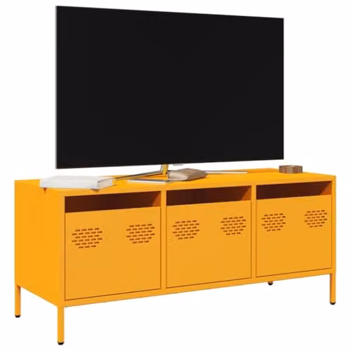 vidaXL Industrial TV Cabinet in Mustard Yellow, W/D/H: 101.5 x 39 x 43.5 cm – 3
