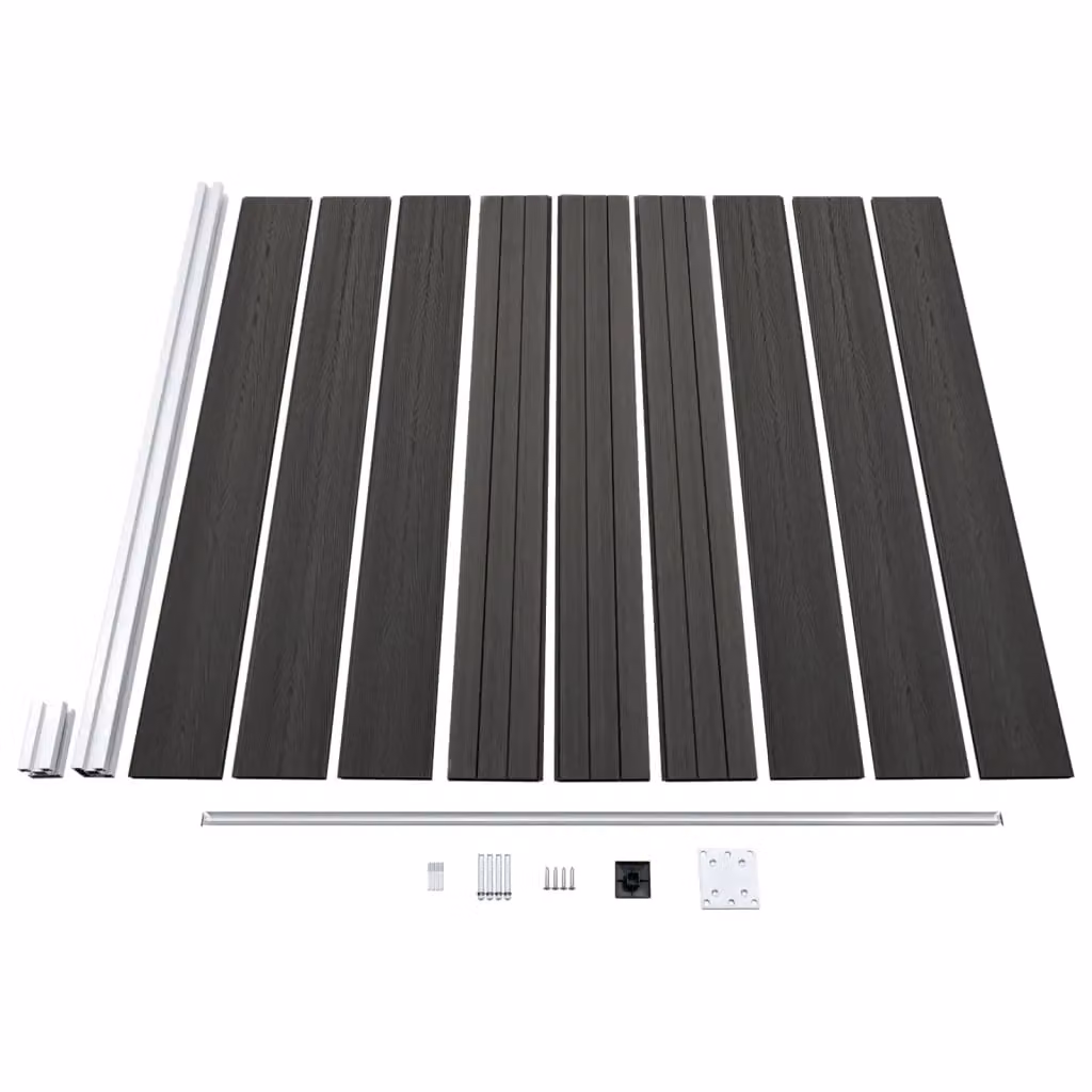 Berkfield Home Grey WPC Garden Fence, W: 175 cm, H: 186 cm – 5