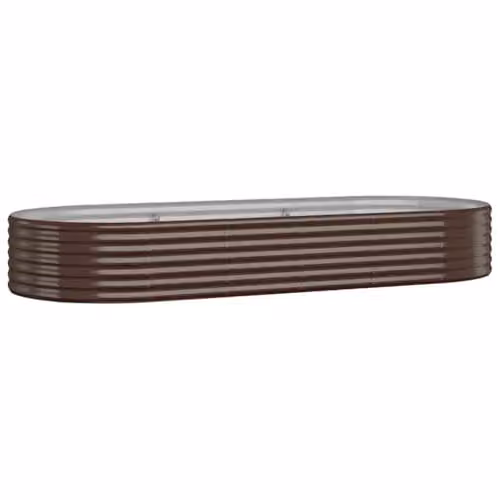 vidaXL Brown Galvanised Steel Raised Garden Bed W: 249 cm, D: 100 cm, H: 36 cm – 1